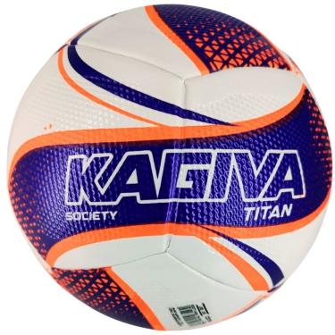 Imagem de Bola de Futebol Society Titan 2026 com Tecnologia Termofusion e Material PVC Premium Roxo+Laranja Kagiva