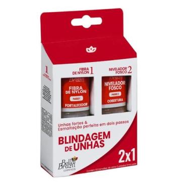 Imagem de Kit Blindagem de Unhas Bella Brazil 9ml Unhas Fortes e Resistentes 2x1