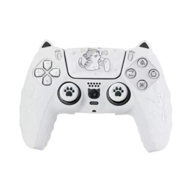 Imagem de Capa De Silicone Antiderrapante Para Controle PS5 Com Grips Para Analó