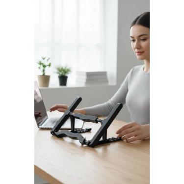 Imagem de Suporte Notebook Ergonômico Ajustável Preto Antiderrapante - Congratul