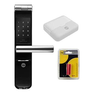 Imagem de COMBO - Fechadura Digital YMF 40A abre com APP, Biometria e Senha - Trinco Lingueta e Reversível