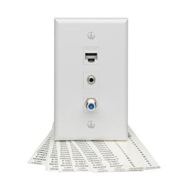 Imagem de Leviton Etiquetas de identificação de tomada 41080-LEB com tinta preta e 10 folhas