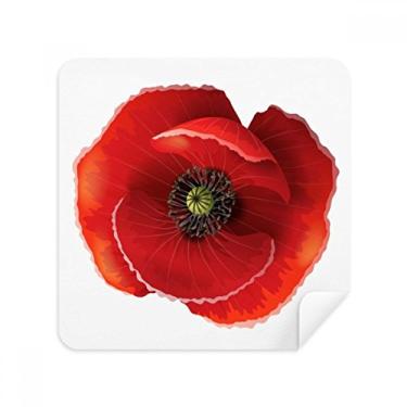 Imagem de Pintura de flor vermelha Big Corn Glasses Pano Limpador de tela Tecido de camurça Pacote com 2