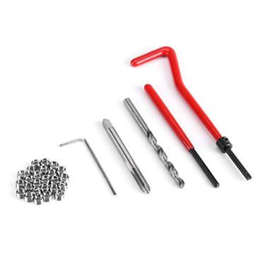 Imagem de Kit de reparo de roscas de 30 peças, ferramenta de reparo de aço inoxidável, incluindo 25 inserções de rosca, ferramenta de ruptura, ferramenta de instalação, chave inglesa, rosca, broca para uso diário, reparo de máquina de perfuração de carro (M6)