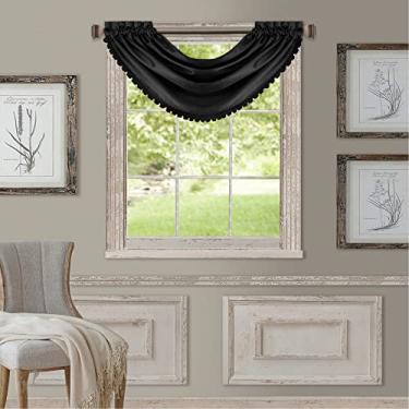 Imagem de Elrene Home Fashions sanefa de janela para varão de escurecimento de ambiente All Seasons 132 cm x 91 cm (1, preto