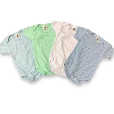 Imagem de Kit Roupa de Bebê 4 Peças Body Manga Curta Menina ou Menino 