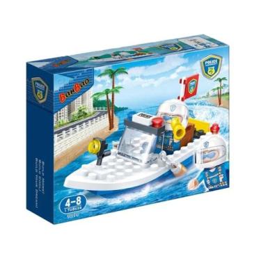 Imagem de Polícia Barco 62 Peças - Tipo Lego - Banbao