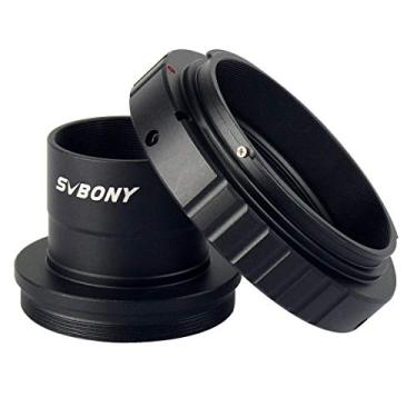 Imagem de SVBONY T2 adaptador de anel T e adaptador T, adaptador de câmera de telescópio de metal de 1,25 polegadas para lentes EF padrão Canon EOS e acessórios de astrofotografia para câmera de telescópio