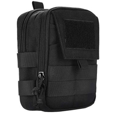 Imagem de LefRight Coldre de telefone tático Molle EDC organizador de cinto colete acessório bolso ferramenta kit gadget cintura bolsa utilitária bolsa de petiscos para cães com gancho de bloqueio em D fivelas