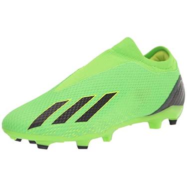 Imagem de adidas Tênis de futebol unissex adulto X Speedportal.3 Firm Ground, Verde solar/vermelho solar/amarelo solar (Sem fecho), 9.5 Women/10.5 Men