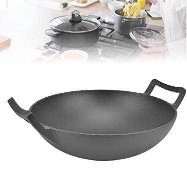 Imagem de 12,Frigideira de ferro fundido,5 pol, frigideira de ferro fundido de al?a dupla, panelas antiaderentes sem revestimento, para todas as placas para interior, exterior, churrasqueira, fog?o, Frig