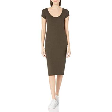 Imagem de RVCA Vestido midi feminino interest com manga cavada, Marrom (selo), G