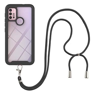 Imagem de For Motorola Moto G30 / G10 / G10 Power Starry Sky Solid Color Series Shockproof PC + TPU Protective Case with Neck Strap