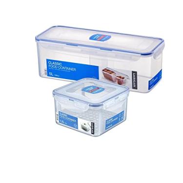 Imagem de Conjunto Kit Porta Pão de Forma + Porta Queijo Queijeira Hermético Lock&Lock Cor: Azul