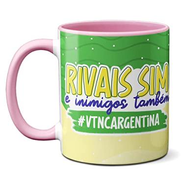 Imagem de Caneca Rivais Sim Inimigos Também Brasil Argentina Simpsons (Rosa)