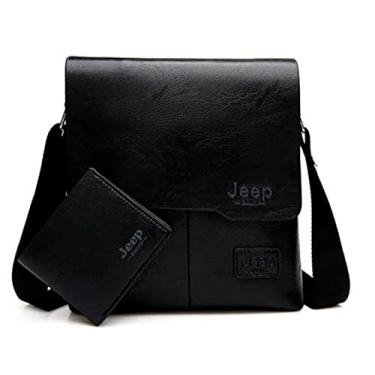 Imagem de Bolsa Masculina Couro Jeep Buluo Transversal + Carteira Preta