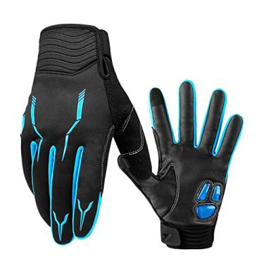 Imagem de Luvas de ciclismo dedo inteiro Mountain Road Bike Luvas dedo longo homens e mulheres ciclismo equipamento de ciclismo outono e inverno, preto, 3GG