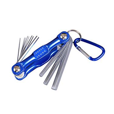 Imagem de Chave sextavada dobrável conjunto de chaves Allen métricas de metal chave hexagonal chave sextavada para serviço pesado chave ajustável ferramenta de reparo multifuncional
