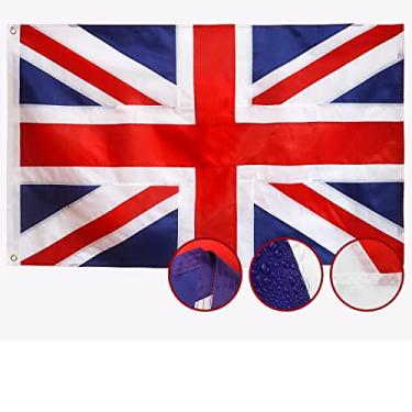 Imagem de Bandeira do Reino Unido Reino Unido 3x5 Outdoor British Union Jack Flags Heavy Duty 210D Nylon, Listras Costuradas, Ilhós de Latão Mais Forte, 4 Bainhas Costuradas, Perfeito para o Exterior
