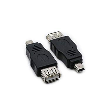 Imagem de Pacote com 2 conectores USB 2.0 mini USB macho para tipo A fêmea OTG adaptador conversor acoplador