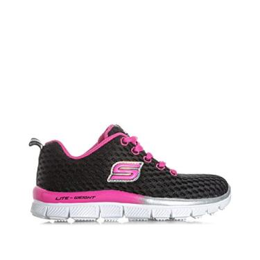Imagem de Skechers Girl's Skech Appeal-Rushing Racer, Sneaker, Black/Hot Pink, 12.5 M US