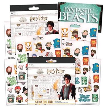 Imagem de Pacote de adesivos Harry Potter ~ 12 folhas de lembrancinha de festa do Harry Potter mais decalque de animais fantásticos (artigos de festa do Harry Potter)