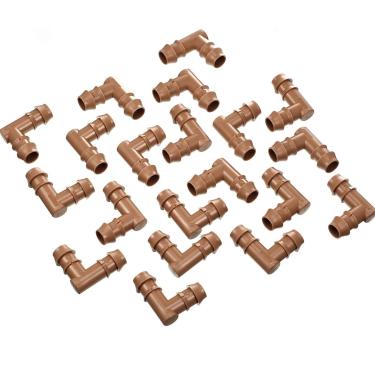 Imagem de 20 pacotes de conector de plástico de farpado de 1/2 polegada, conector de mangueira de acoplamento de cotovelo de irrigação com gotejamento de 17 mm de diâmetro