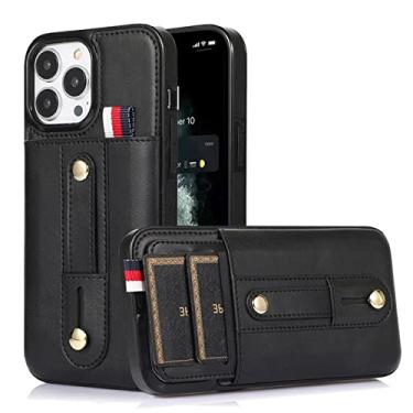Imagem de Capa de telefone de couro de luxo para iPhone 14 13 12 Mini 11 Pro X XS Max XR 8 7 6 6S Plus SE 2020 2022 Porta Cartão Carteira Capa Magnética, Preto, Para iPhone 7plus 8plus