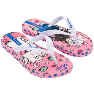 Imagem de Chinelo Disney Gata Marie Infantil - Rosa E Branco - Grendene Kids