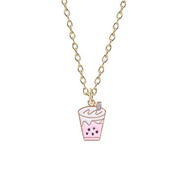 Imagem de CNBPIC Diy Colar Estilo Feminino Leite Chá Sorvete Liga Pingente Aniversário Joias Presente