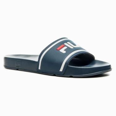 Imagem de Chinelo Slide Fila Drifter Stripes Masculino - Marinho E Branco