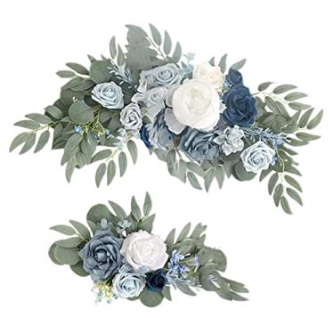 Imagem de predolo Flores de seda penduradas flores de seda decorativas feitas à mão artificial flor swag para fundo cerimônia de parede decoração de festa,