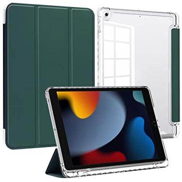 Imagem de Capa de silicone acrílico transparente para iPad de 10,2 polegadas, compatível com iPad 9ª geração 2021/iPad 8ª geração 2020/iPad 7ª geração 2019, capa inteligente com suporte fino com slot para caneta