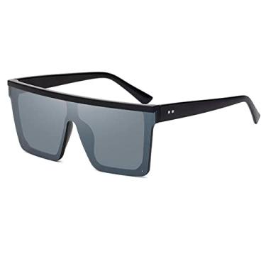 Imagem de Óculos de sol quadrado tamanho grande feminino armação grande retrô óculos de sol gradiente para homens vintage UV400, tira, tamanho único