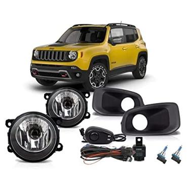 Imagem de Kit Farol Milha Jeep Renegade 2016 até 2019 Moldura Preta Suns FGS0091CY