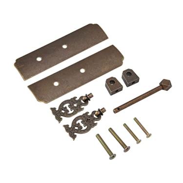 Imagem de Emoshayoga Puxador de porta, requintado e forte retrô à prova de ferrugem puxador de latão antigo chinês para armários (bronze)