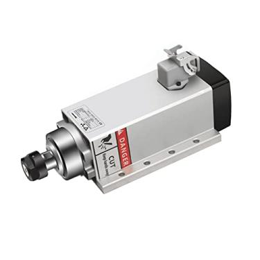 Imagem de Motor de fuso refrigerado a água CNC 2.2KW refrigerado a ar Square Spindle Motor ER20 Runout-off 0.002mm Para Fresagem CNC Com Plug/Caixa de Cabo Versão para máquina fresadora de gravura CNC Router (