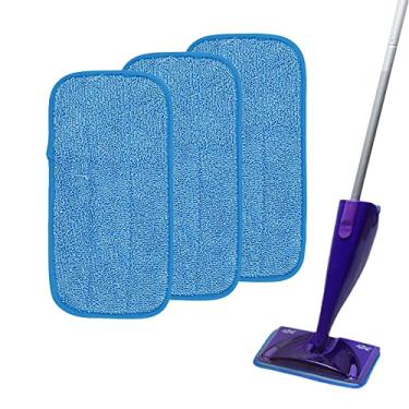 Imagem de NUHFUFA Pano de limpeza de microfibra para esfregão de chão Swiffer WETJET, almofadas planas reutilizáveis e laváveis molhadas e secas para refis de limpeza doméstica (azul, 3 peças)