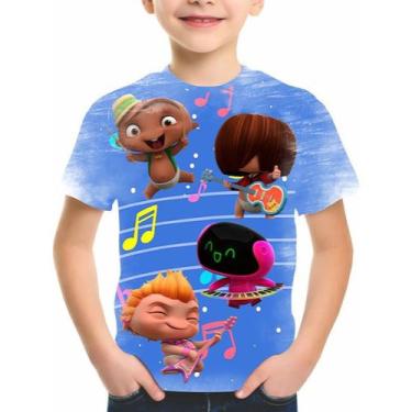 Imagem de Camiseta Camisa Infantil Preta Rock Mini Beat 4 Branca