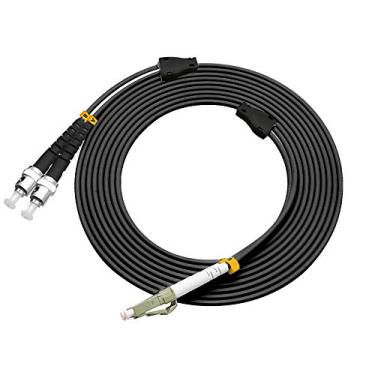 Imagem de Jeirdus Cabo de fibra óptica 50/125 OM2 blindado exterior LC para ST 19,8 m LC para ST cabo de remendo óptico multimodo 20 metros 20 m LC-ST