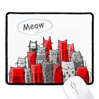 Imagem de Mousepad fofo de desenho de gato Mewing Protect Animal Pet Lover Tapete de borracha para jogos