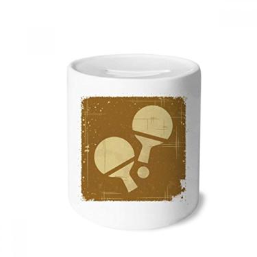 Imagem de DIYthinker Caixa de moedas de cerâmica com estampa esportiva de tênis de mesa