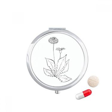 Imagem de Porta-comprimidos de flor dente-de-leão com folhas de plantas, bolso para remédios