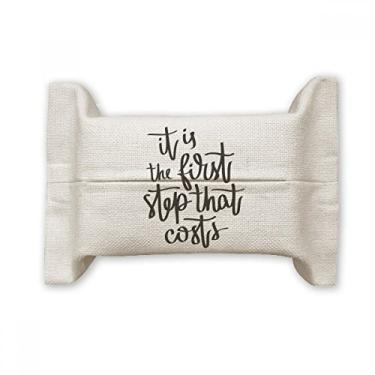 Imagem de É o primeiro passo que custa citação suporte de capa de papel de tecido de algodão saco de linho