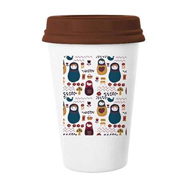 Imagem de Russia Dolls Pôster de flor Caneca russa Matrioska Copo de cerâmica Copo de cerâmica