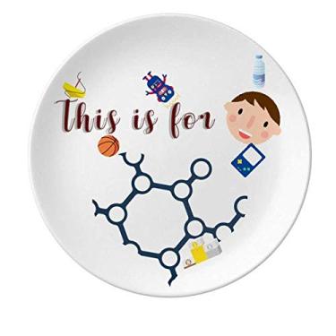 Imagem de Prato de porcelana com estrutura de encadernação molecular para jantar redondo Prato menino homem