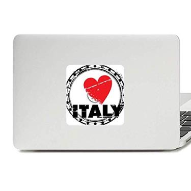 Imagem de I Love Italy Palavra Love Heart Circle Decalque Vinil Paster Laptop Adesivo Decoração PC