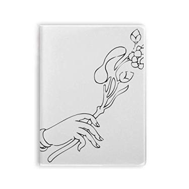 Imagem de Caderno budismo com estampa de linhas de flores para desenho e diário capa macia