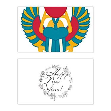 Imagem de Ancient Egypt Abstract Scarab Pattern New Year Festival Greeting Card Bless Message Gift
