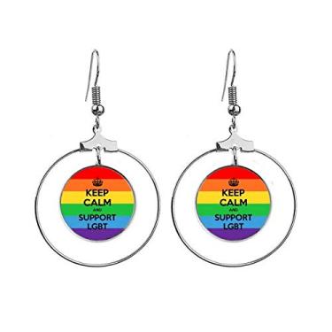 Imagem de Brincos LGBT com bandeira bissexual, transgênero, gay, lésbica, pendente, joia